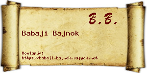 Babaji Bajnok névjegykártya