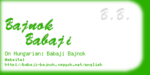 bajnok babaji business card